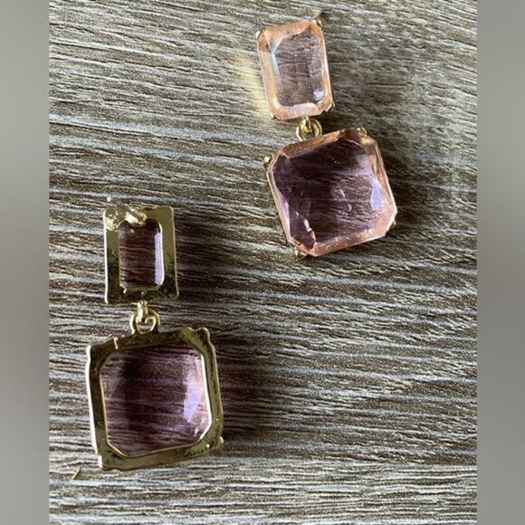 Pink Clear stone earrings A45 - Picture 5 of 5